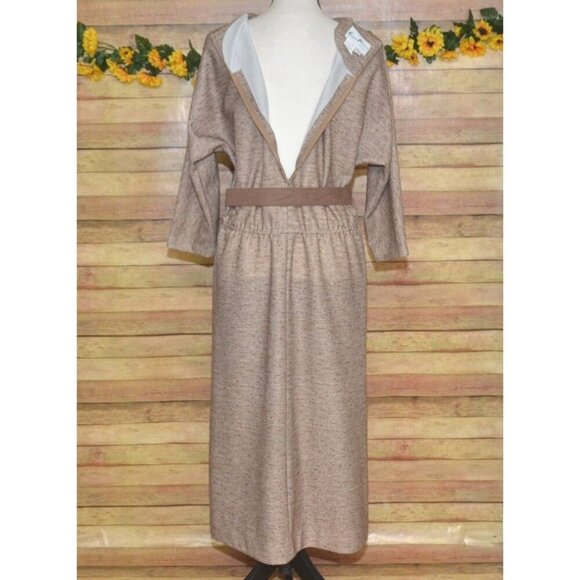 Vintage Herman Marcus Sheath Maxi Dress Size 16 3/4 Sleeve Embroidered Floral - Picture 7 of 9